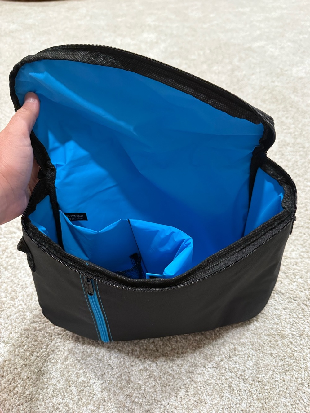 Black & Bright Blue Bottle Bag/cooler